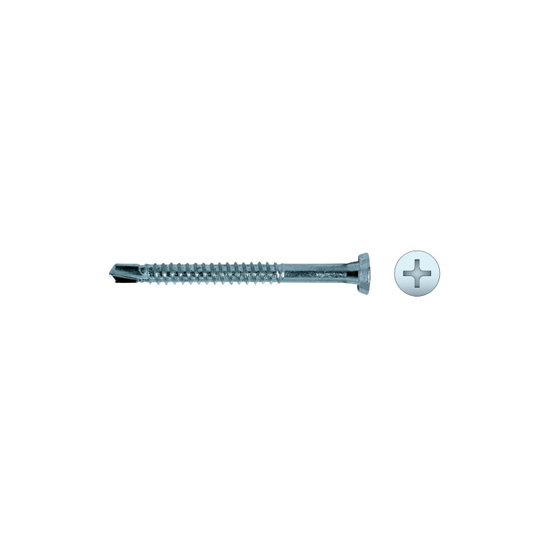 Tornillo PV72 punta broca cabeza alomada impronta PH Ø4,8x90 mm cincado