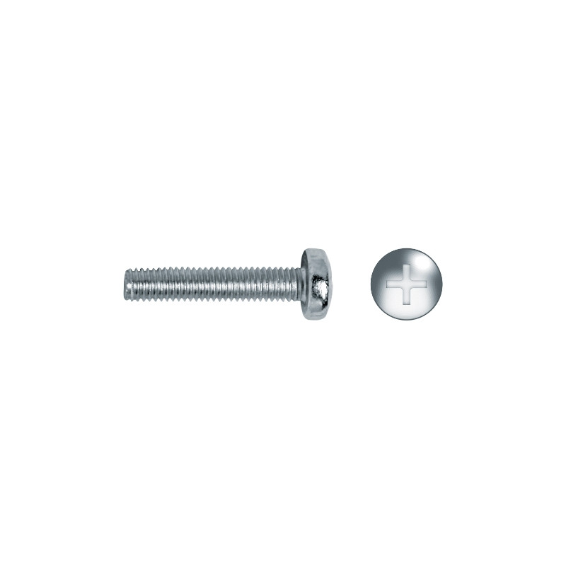 Tornillo DIN 7985 rosca métrica cabeza alomada impronta PH M5x25 mm cincado