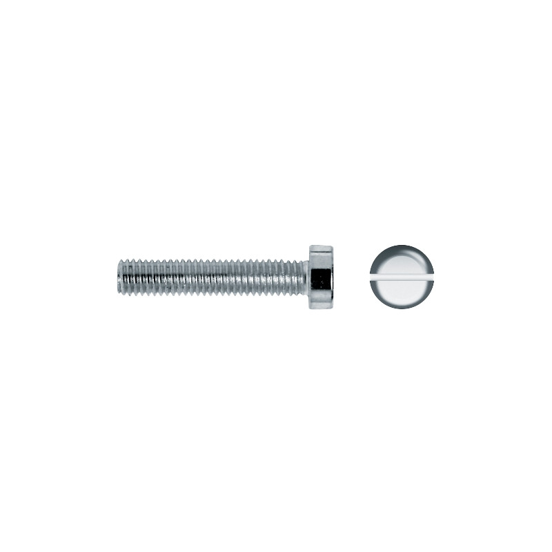 Tornillo DIN 84 rosca métrica cabeza cilindrica impronta ranura M6x16 mm cincado