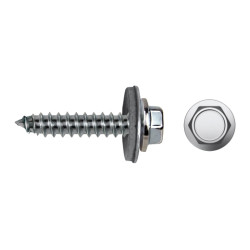Tornillo 7661 rosca chapa cabeza hexagonal con arandela EPDM Ø 6,3x25 mm cincado