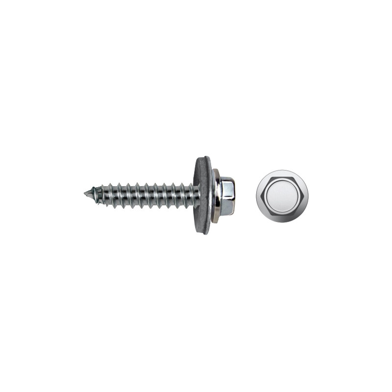 Tornillo 7661 rosca chapa cabeza hexagonal con arandela EPDM Ø 6,3x25 mm cincado