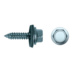 Tornillo CH78 rosca chapa cabeza hexagonal con arandela EPDM Ø 6,3x60 mm cincado