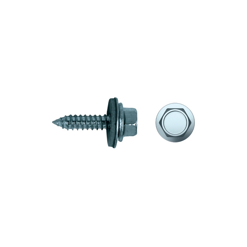 Tornillo CH78 rosca chapa cabeza hexagonal con arandela EPDM Ø 6,3x60 mm cincado