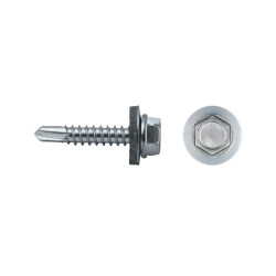 Tornillo 7301 punta broca cabeza hexagonal Ø 6,3x63 mm Arandela de EPDM Ø16 cincado