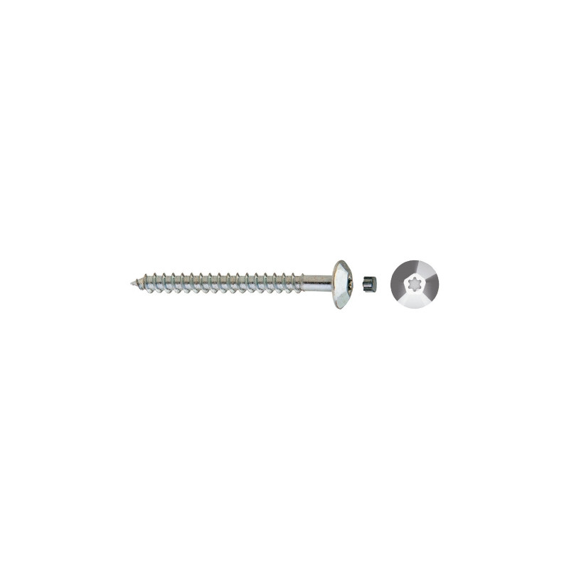 Tornillo TIC rosca tirafondo cabeza ancha impronta TX Ø6x50 mm cincado