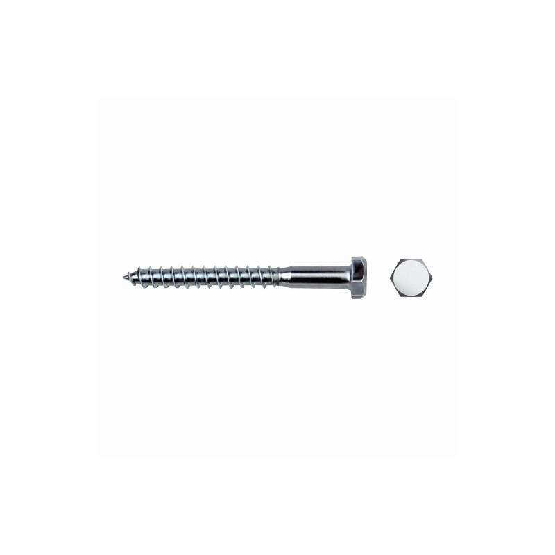 Tirafondo cabeza hexagonal DIN 571 Ø8x140 mm cincado