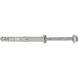Taco largo multimaterial MFR FB 8-80 SSKS, con valona ancha, tornillo hexagonal con arandela, cincado