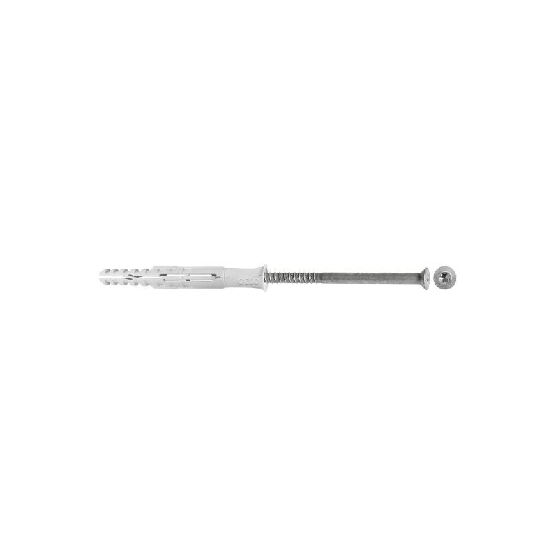 Taco largo multimaterial MFR SB 10-100 TX HD avellanado, con tornillo avellanado, galvanizado