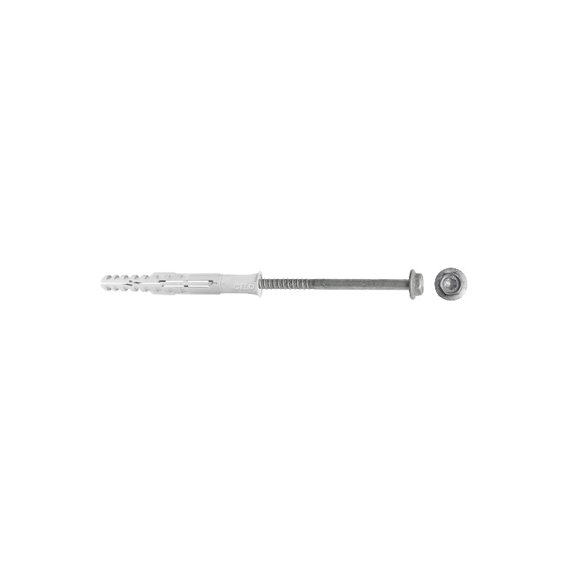 Taco largo multimaterial MFR SB 10-160 SSKS HD avellanado, tornillo hexagonal con arandela, galvanizado