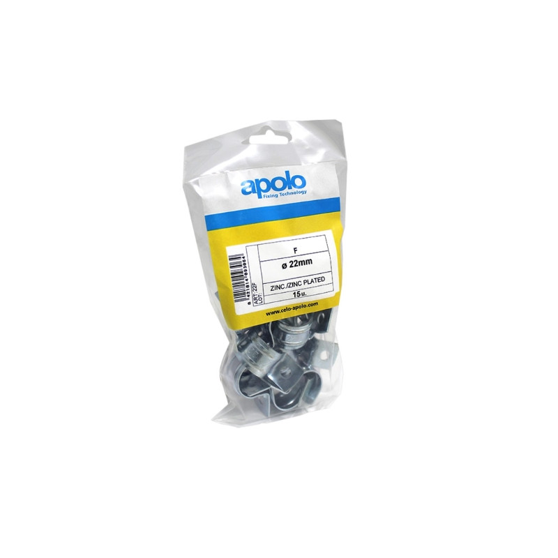 Bolsa grapa metálica F Ø 32 mm acero cincado
