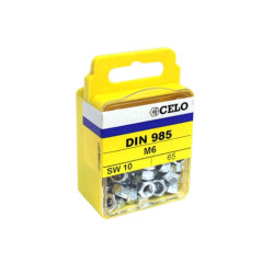 Blister tuerca autoblocante con inserto de nylon DIN 985  M6 cincado
