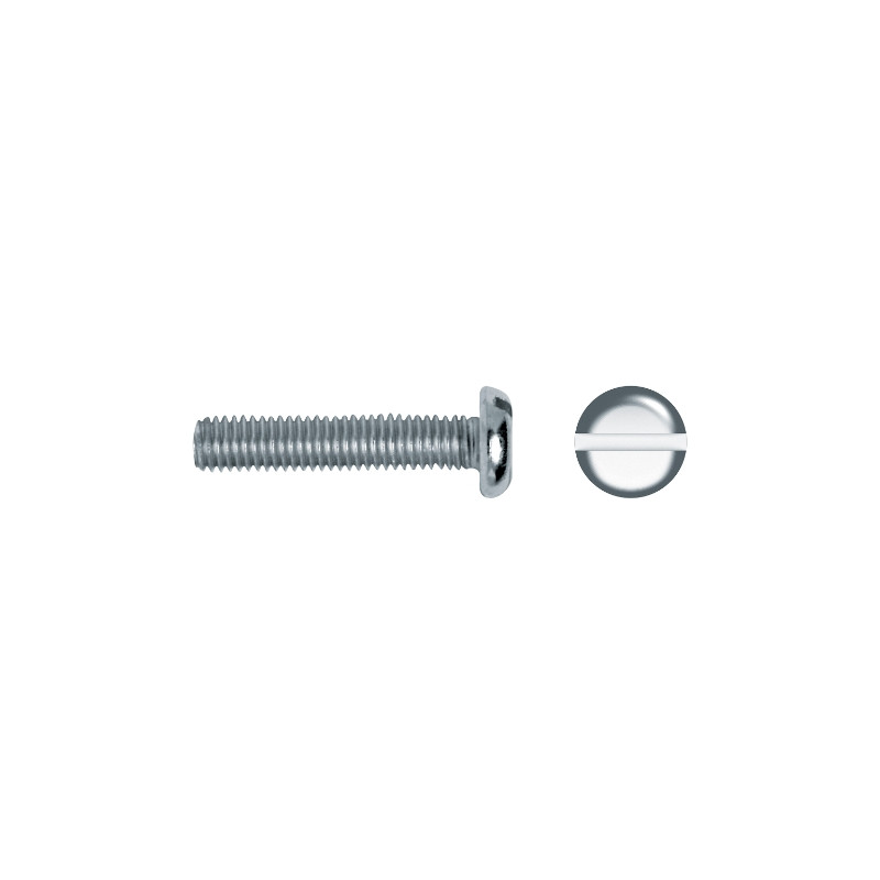 Tornillo DIN 85 rosca métrica cabeza alomada impronta ranura M4x8 mm cincado