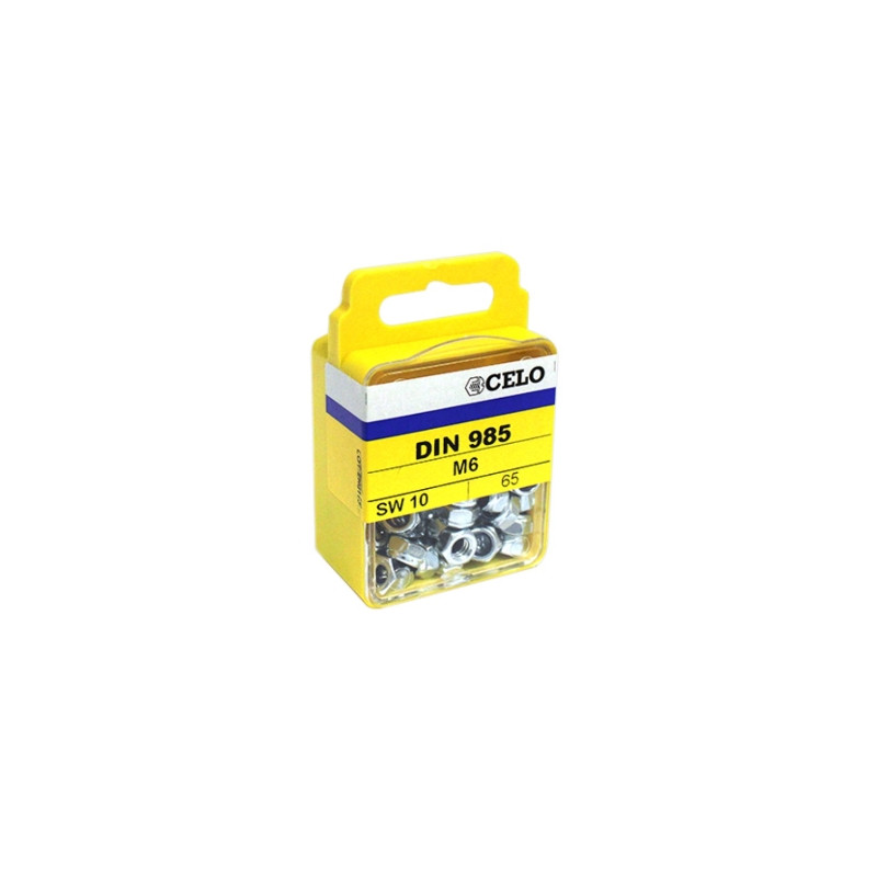 Blister tuerca autoblocante con inserto de nylon DIN 985  M8 cincado