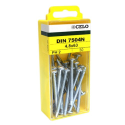 Blister torn. DIN 7504N punta broca cabeza alomada impronta PH Ø4,8x25 mm cincado