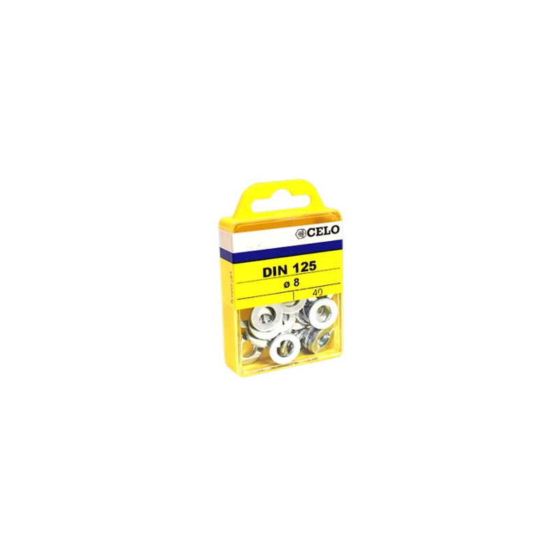 Blister arandela lisa DIN 125A M8  mm cincado