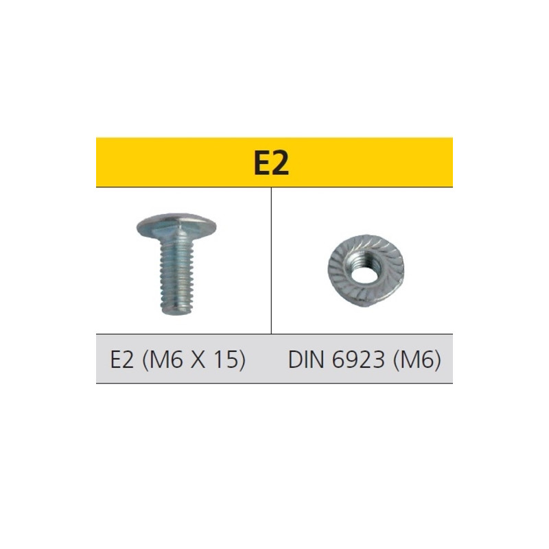 Tornillo métrico cabeza cuello bajo M6x15 + tuerca DIN 6923 M6 cincado
