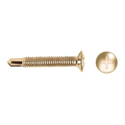 Tornillo HM punta broca cabeza gota de sebo impronta PH Ø4x16 latonado