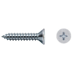 Tornillo DIN 7982 rosca chapa cabeza avellanada impronta PH Ø4,2x19 mm Lacado blanco