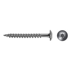 Tornillo BTW rosca madera cabeza ancha impronta TX Ø7x50 mm acero inox A2