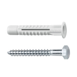 Taco multiuso con valona MZK 10 incl. tornillo tirafondo SKS 6,0x80