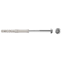Taco largo multimaterial MFR SB 8-100 SSKS avellanado, tornillo hexagonal con arandela , cincado