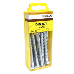 Blister tirafondo cabeza hexagonal DIN 571 Ø5x40 mm cincado