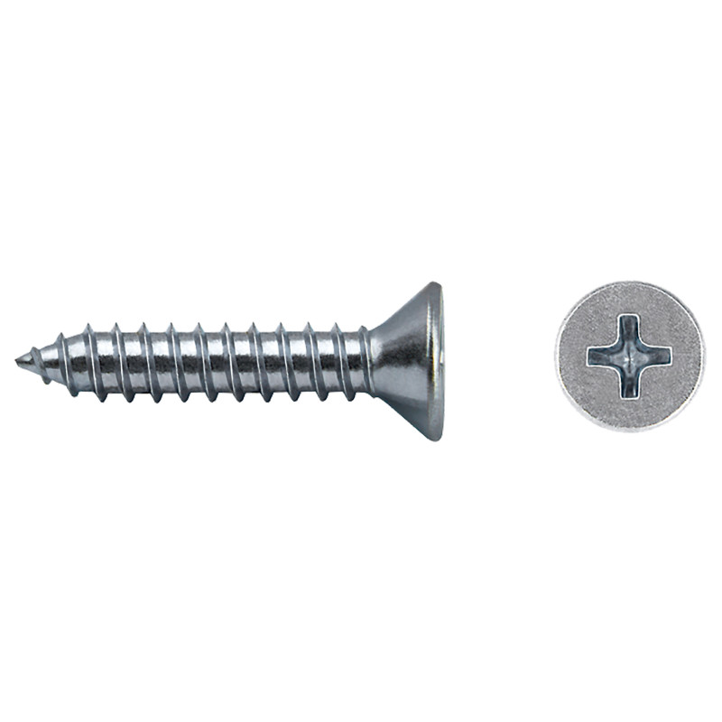 Tornillo DIN 7982 rosca chapa cabeza avellanada impronta PH Ø2,2x6,5 mm cincado