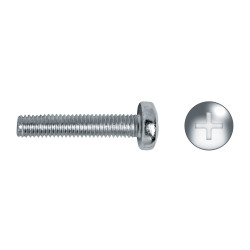 Tornillo DIN 7985 rosca métrica cabeza alomada impronta PH M6x50 mm cincado