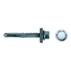 Tornillo 7331 punta broca cabeza hexagonal Ø 5,5x32 mm Arandela EPDM Ø16 cincado