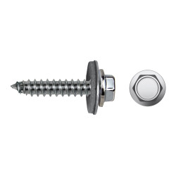 Tornillo 7661 rosca chapa cabeza hexagonal con arandela EPDM Ø 6,3x25 mm cincado