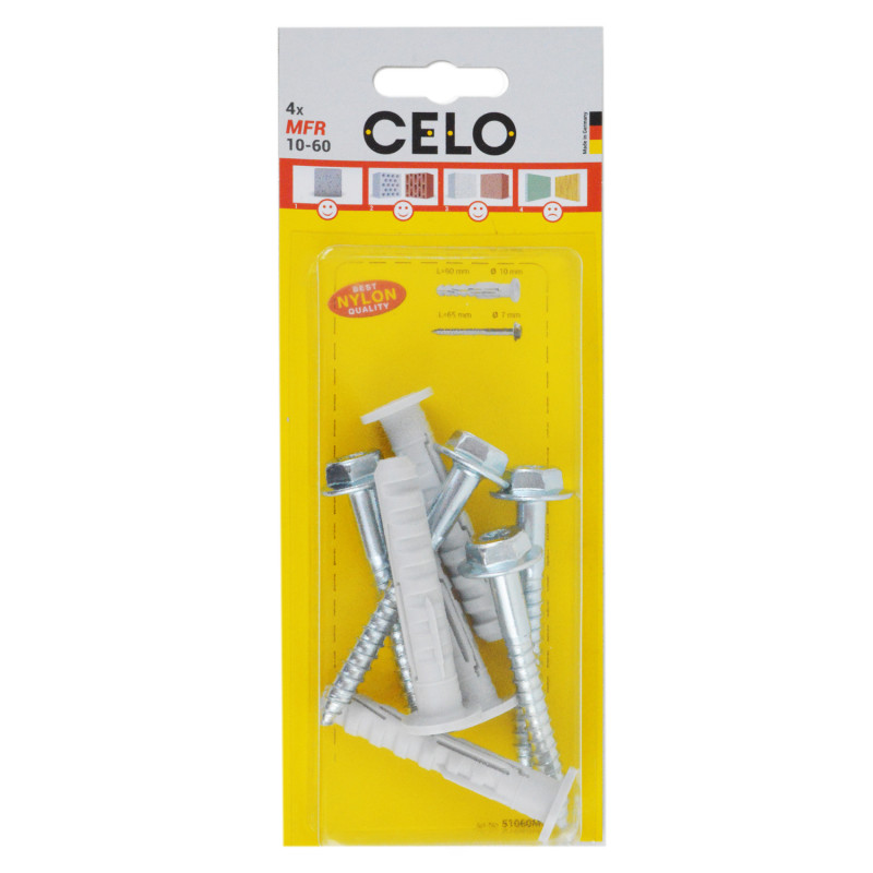 Blister taco largo multimaterial MFR 10-60 FB SSKS, 4 un