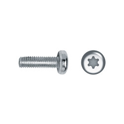 Tornillo DIN 7985 Clase 8.8 rosca métrica cabeza alomada impronta TORX M6x16 mm cincado