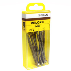 Blister torn. VELOX rosca parcial cabeza avellanada impronta PZ Ø6x90/60 mm bicromatado