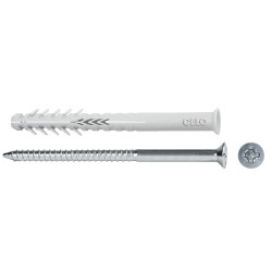 Taco largo para ladrillo hueco HBR 10-115 SSP con tornillo avellano, cincado