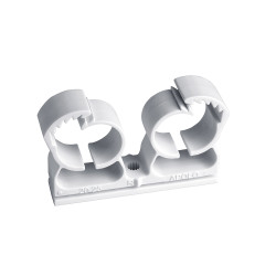 Abrazadera doble de nylon Abranyl® multidiámetro ABMD Ø 20-25 color Blanco