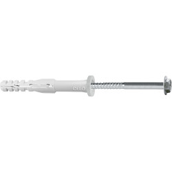 Taco largo multimaterial MFR FB 14-80 SSKS, con valona ancha, tornillo hexagonal con arandela, cincado