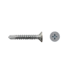 Tornillo para PVC, rosca chapa, punta broca, 3,9x16, estrias, cincado, PH2,1000 un