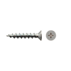 Tornillo para PVC, rosca plástico, punta S, 4,1x55, cincado, PH2, 250 un