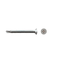Tornillo para PVC, rosca métrica, punta broca, 4x25, cincado, PH2, 500 un