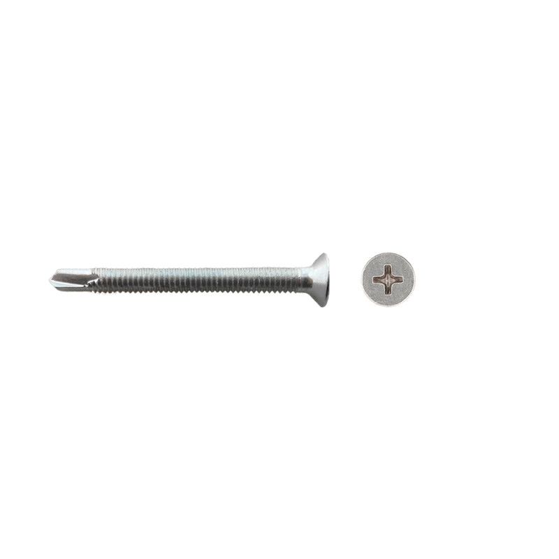 Tornillo para PVC, rosca métrica, punta broca, 4x25, cincado, PH2, 500 un