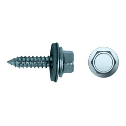 Tornillo CH78 rosca chapa cabeza hexagonal con arandela EPDM Ø 6,3x60 mm cincado