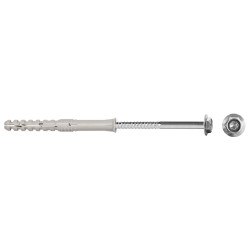 Taco largo multimaterial MFR SB 8-60 SSKS, avellanado, tornillo hexagonal con arandela , cincado