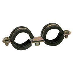 Abrazadera metálica doble Isofónica M6 tipo LID Ø 15 mm acero bicromatado