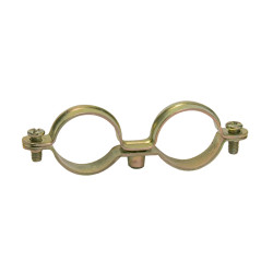 Abrazadera metálica doble M6 tipo AD Ø 18 mm acero bicromatado