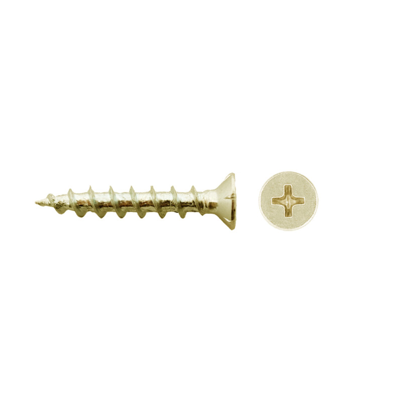 Tornillo para PVC, rosca plástico, punta S, 4,1x19, bicromatado, PH2, 500 un
