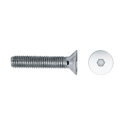 Tornillo DIN 7991 rosca métrica cabeza avellanada impronta ALLEN nº 4 M6x16 mm cincado
