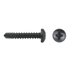Tornillo DIN 7504N punta broca cabeza alomada impronta PH Ø3,5x9,5 mm cincado negro