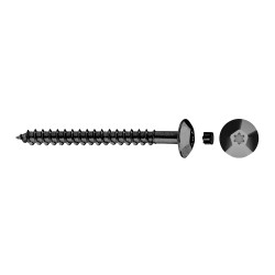 Tornillo TIC rosca tirafondo cabeza ancha impronta TX Ø6x50 mm cincado negro