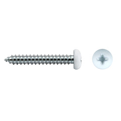 Tornillo DIN 7981 rosca chapa cabeza alomada impronta PH Ø4,2x16 lacado blanco