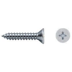 Tornillo DIN 7982 rosca chapa cabeza avellanada impronta PH Ø4,2x19 mm Lacado blanco